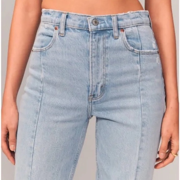 Abercrombie the 90s ultra high rise split seam pant jeans - Picture 4 of 5